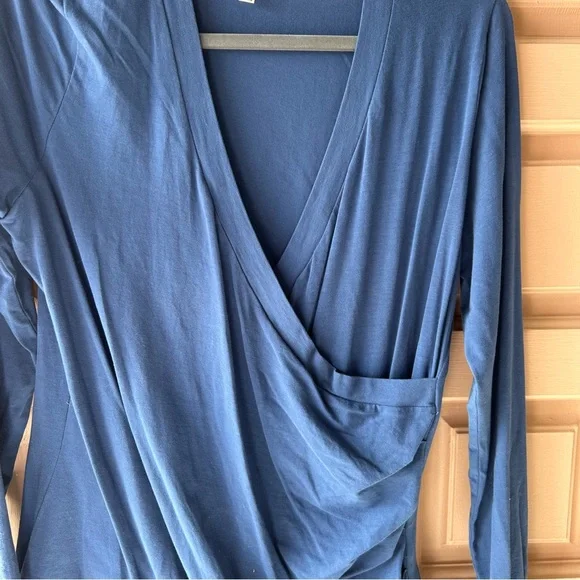 CAbi Blue Long Sleeve Wrap Top - Picture 5 of 6